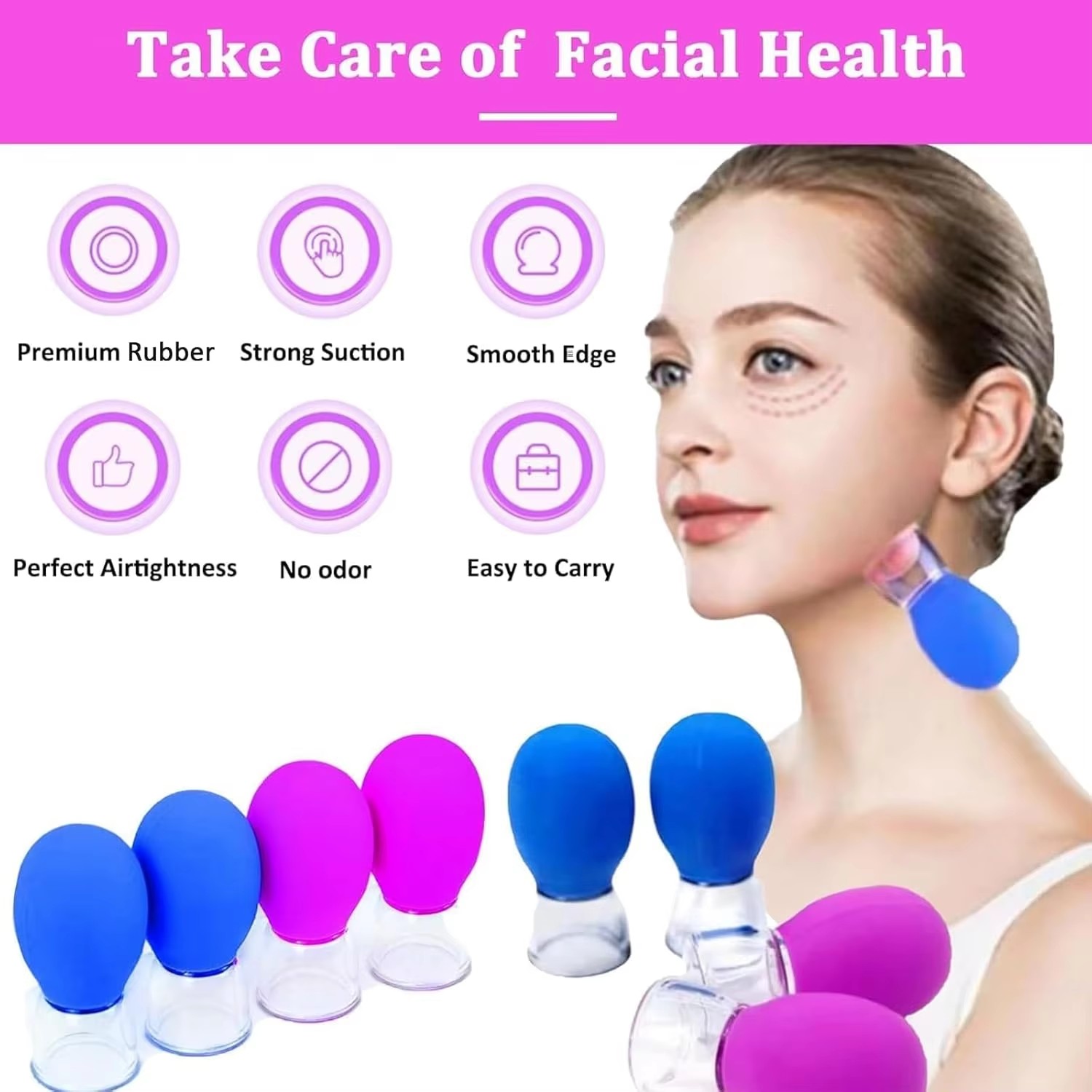Mini Silicone Facial Cupping V - Vacuum Chamber Small review and price