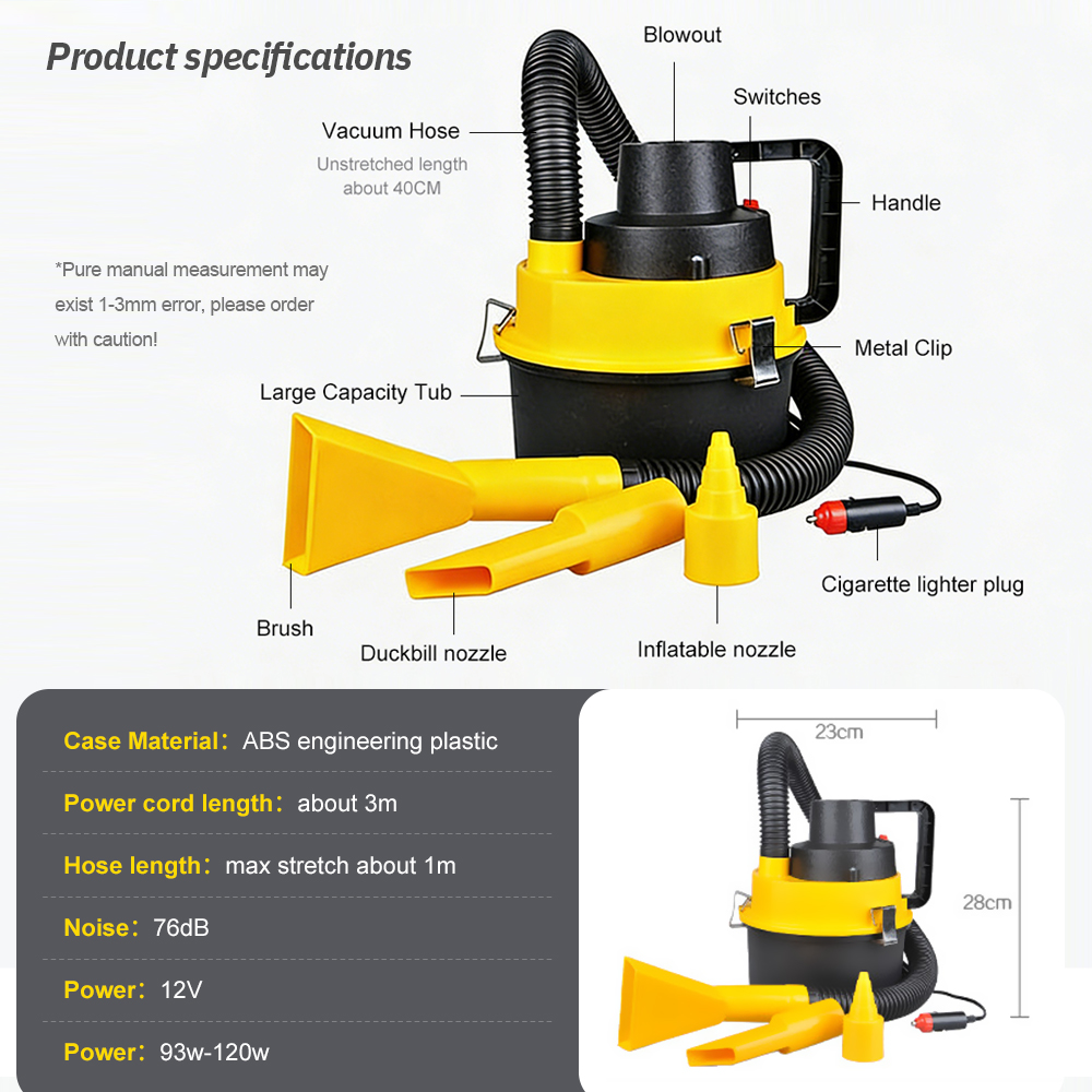 12V Portable Canister Car Vacu - Vacuum Chamber Small review and price