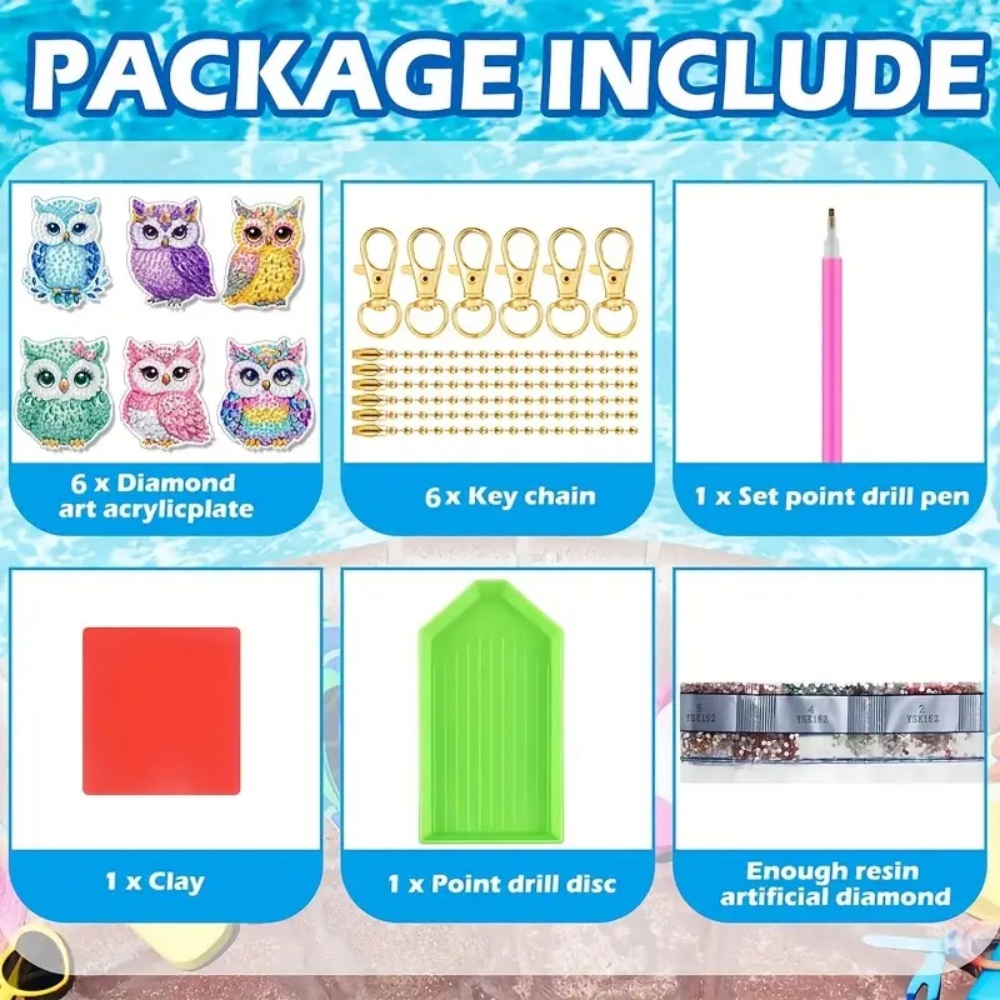 6-piece/set DIY Diamond Keycha - Resin Craft Kit review and price