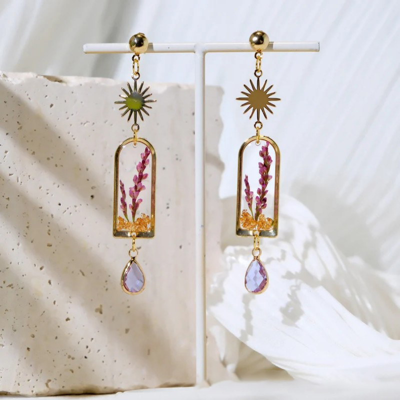 Unique Purple Lavender Earring - Dried Flower Bulk review and price